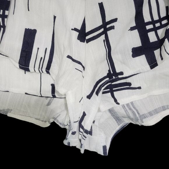 Latiste by Amy Shorts Blue White High Waist Layered Flounce Tap Pant Size Small - Picture 14 of 14